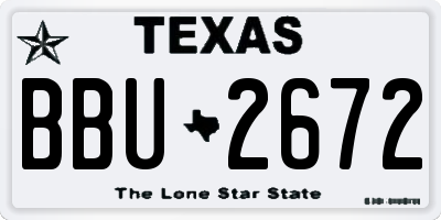 TX license plate BBU2672