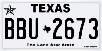 TX license plate BBU2673