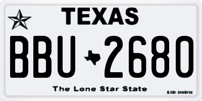 TX license plate BBU2680