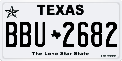 TX license plate BBU2682