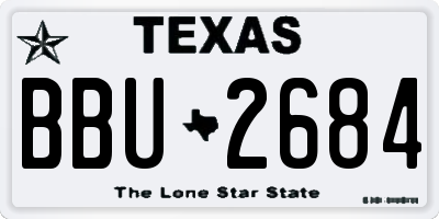 TX license plate BBU2684
