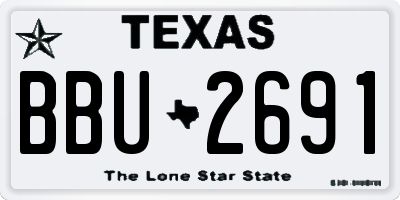 TX license plate BBU2691