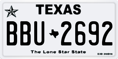 TX license plate BBU2692