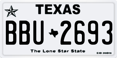 TX license plate BBU2693