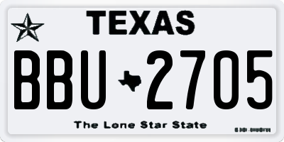 TX license plate BBU2705