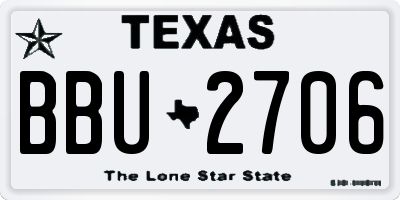 TX license plate BBU2706
