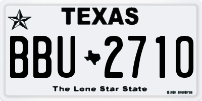 TX license plate BBU2710