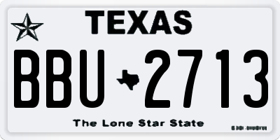 TX license plate BBU2713