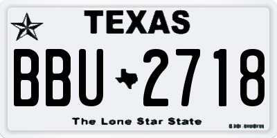 TX license plate BBU2718