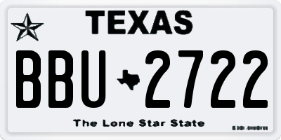 TX license plate BBU2722