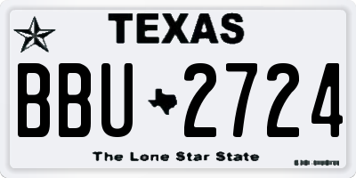 TX license plate BBU2724