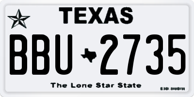 TX license plate BBU2735