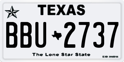 TX license plate BBU2737