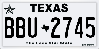 TX license plate BBU2745