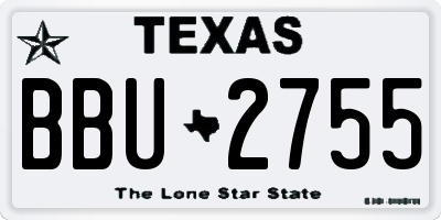 TX license plate BBU2755