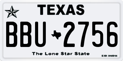 TX license plate BBU2756