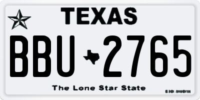 TX license plate BBU2765
