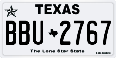 TX license plate BBU2767