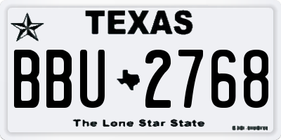 TX license plate BBU2768
