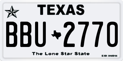 TX license plate BBU2770