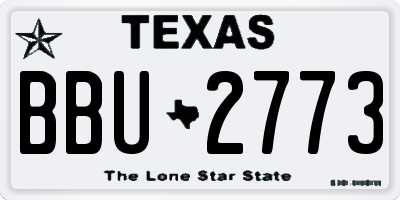 TX license plate BBU2773