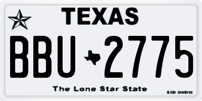TX license plate BBU2775