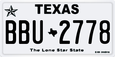 TX license plate BBU2778