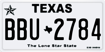 TX license plate BBU2784