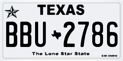 TX license plate BBU2786