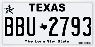 TX license plate BBU2793