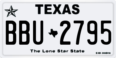 TX license plate BBU2795