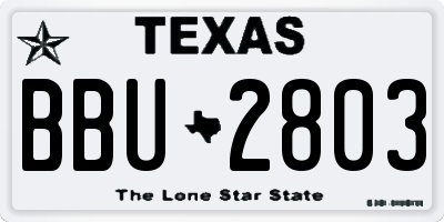 TX license plate BBU2803