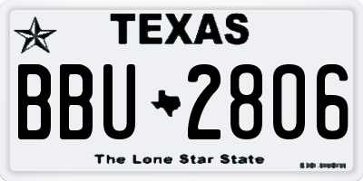 TX license plate BBU2806