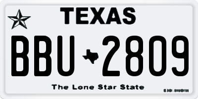 TX license plate BBU2809