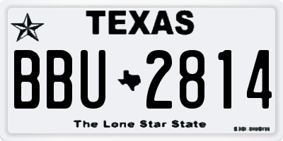 TX license plate BBU2814