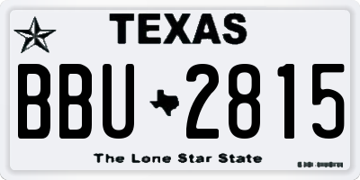 TX license plate BBU2815
