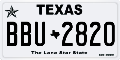 TX license plate BBU2820