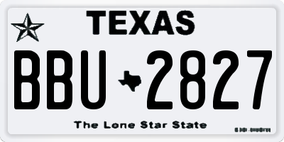 TX license plate BBU2827