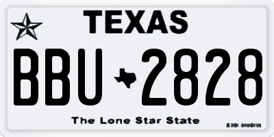 TX license plate BBU2828
