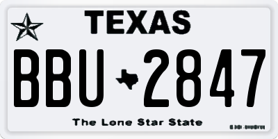 TX license plate BBU2847
