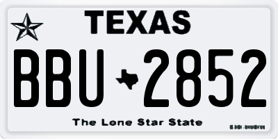 TX license plate BBU2852
