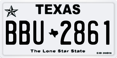 TX license plate BBU2861