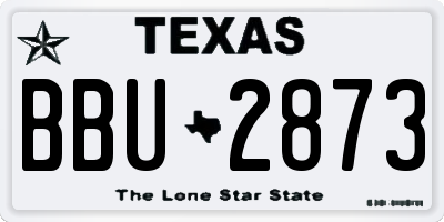 TX license plate BBU2873