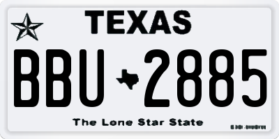 TX license plate BBU2885