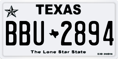 TX license plate BBU2894