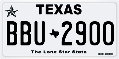 TX license plate BBU2900