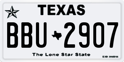 TX license plate BBU2907