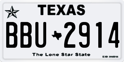 TX license plate BBU2914