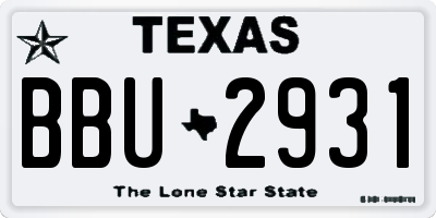 TX license plate BBU2931