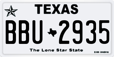 TX license plate BBU2935